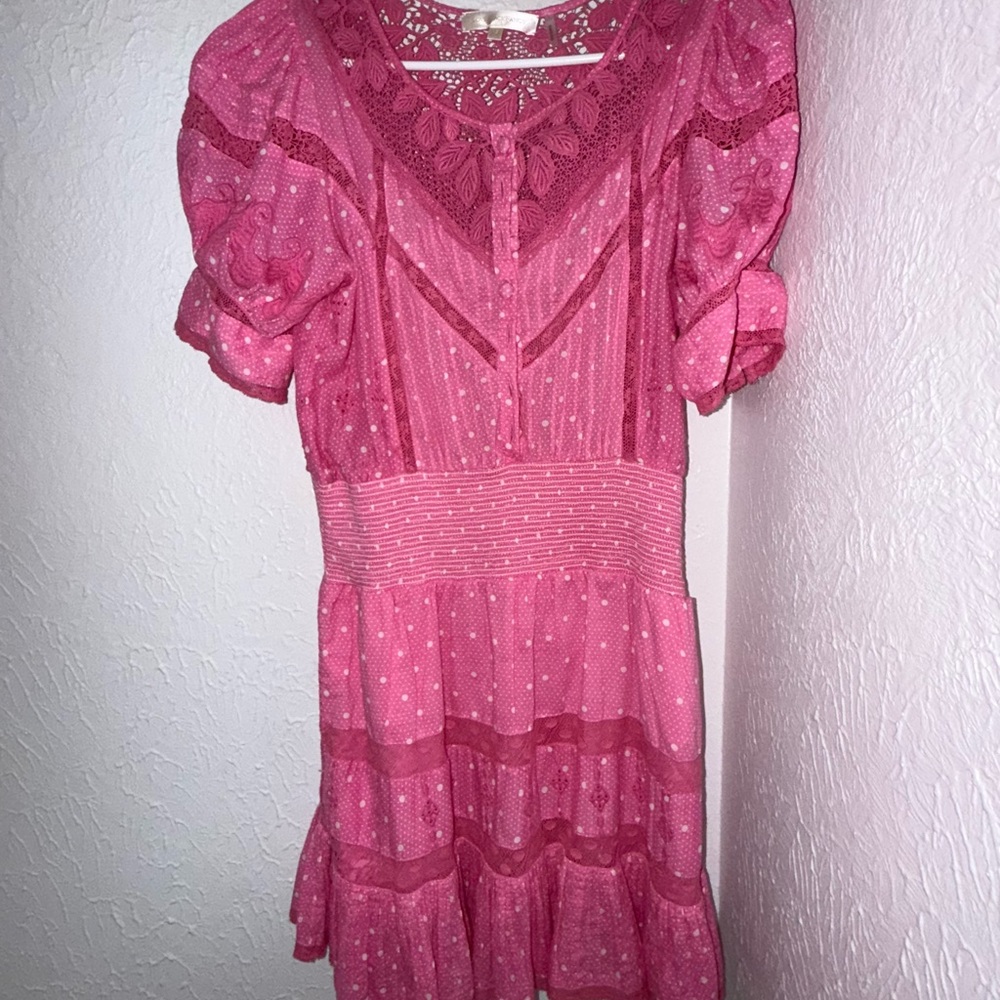 LoveShackFancy Pink Mini Dress